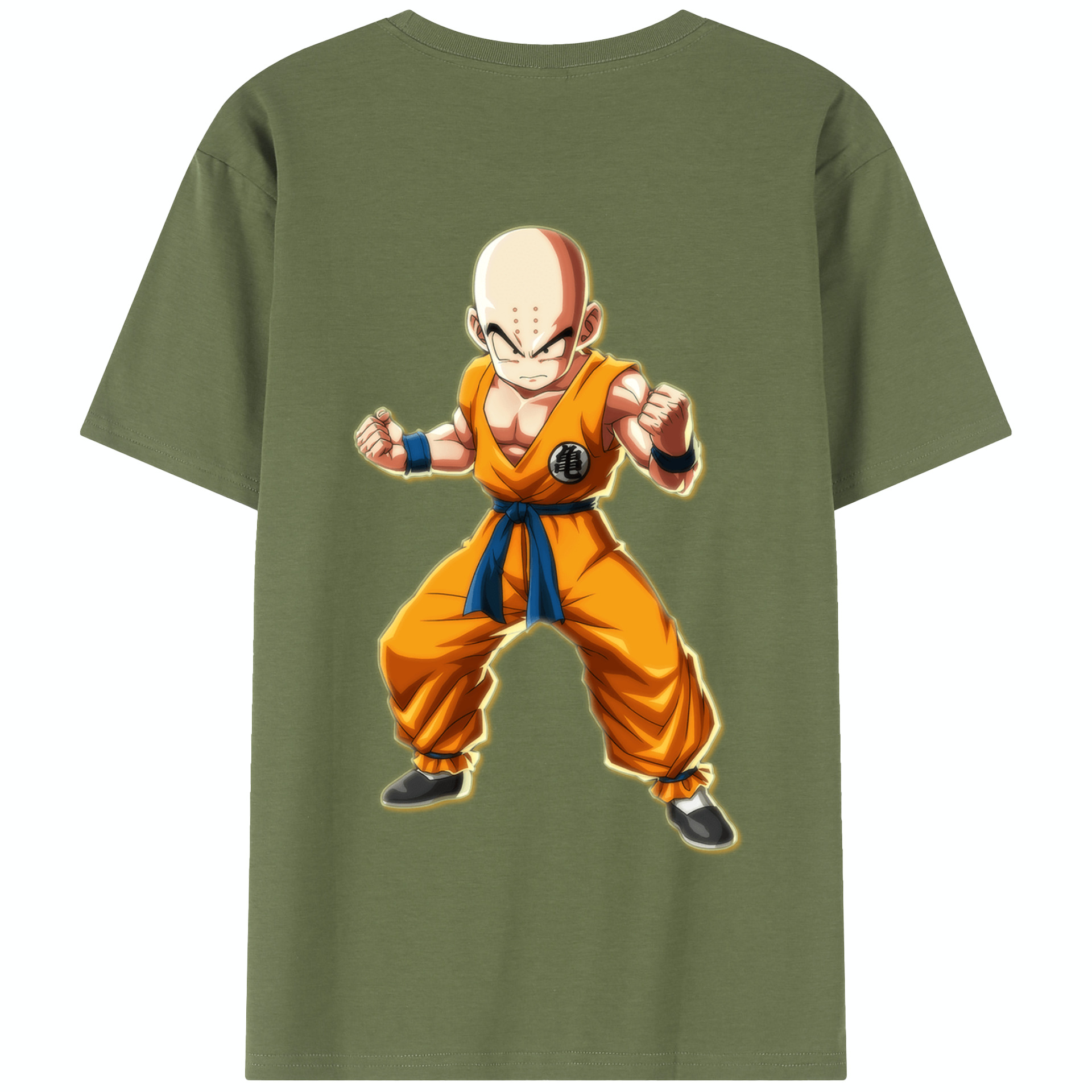 （画像用） ドラゴンボール クリリン DRAGON BALL krillin 綿100％半袖Tシャツ（背面プリント）